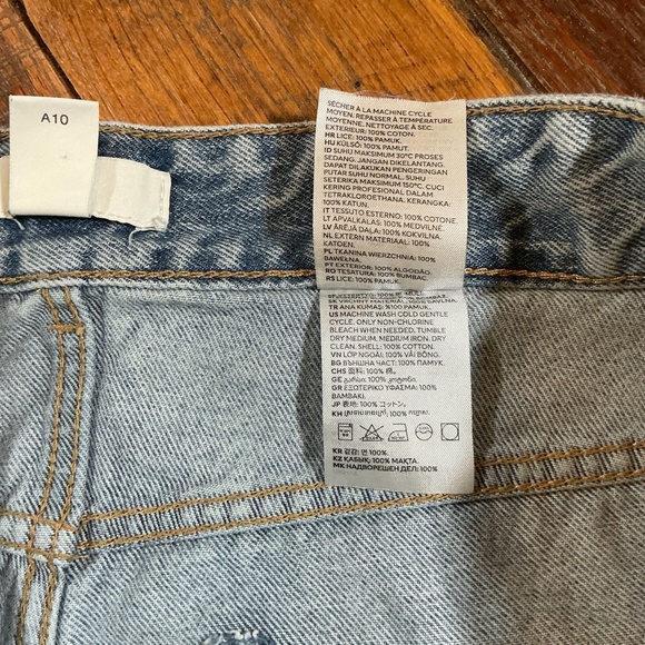 H&M High Rise Straight Leg Jeans Blue Wash 100% Cotton Size 10 - Picture 6 of 9